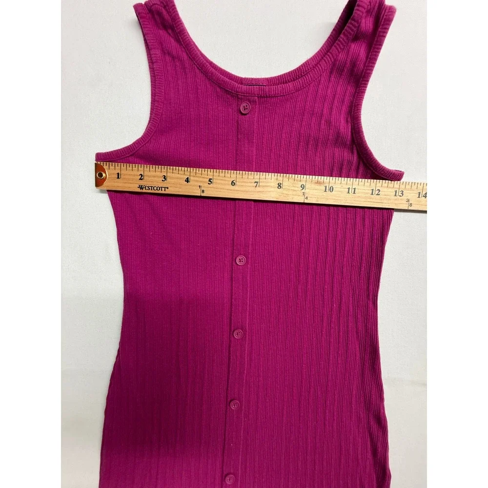 Art Class Girls Rib Knit Tank Dress Pink Button Front Sleeveless Size L 10/12